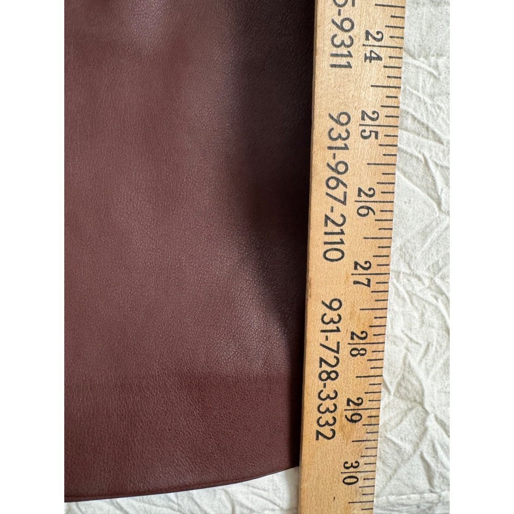 Chic Express 90s Slim Super High Rise Faux Leather Pants Burgundy Brown 10R - Picture 6 of 10
